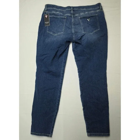 GUESS Sexy Curve Denim Jeans Womens XS Blue Tapered Y2K Aesthetic Glam Chic NWT - Picture 2 of 7